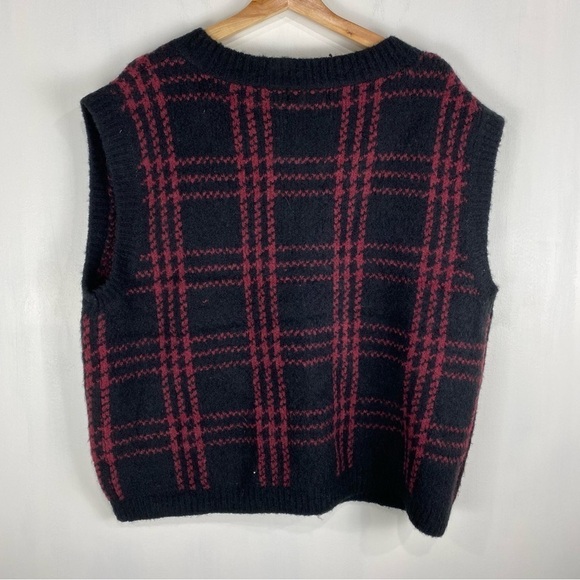 By Together Plaid Checkered V-Neck Wool Blend Pullover Sweater Vest Size Large - Picture 5 of 5